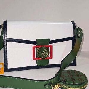 NWT ✅ Valentino Mina V Emblem Leather Bag VA3137 White Multi⭐ NWT, Dust Bag, COA